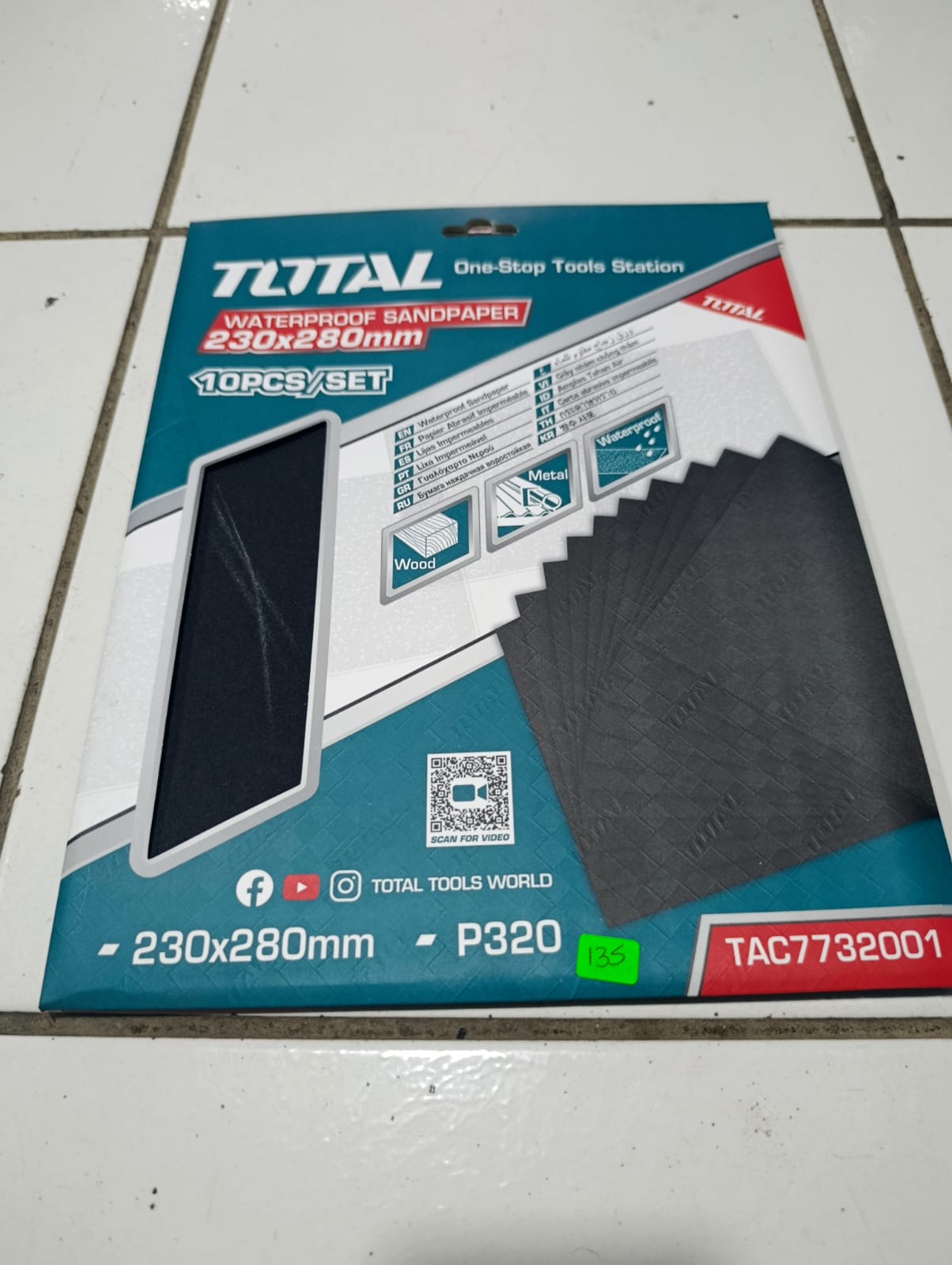 LIJA IMPERMEABLE P280 TAC7728001